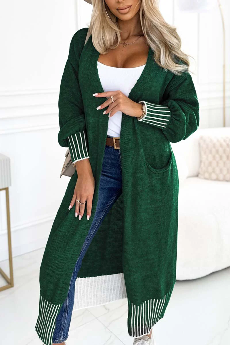 Women's casual loose solid color cardigan